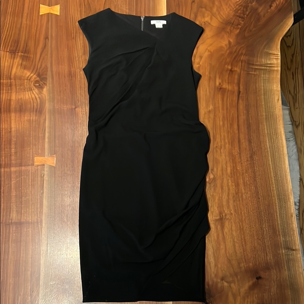 Helmut Lang Black Asymmetrical Knee-Length Dress – Size P